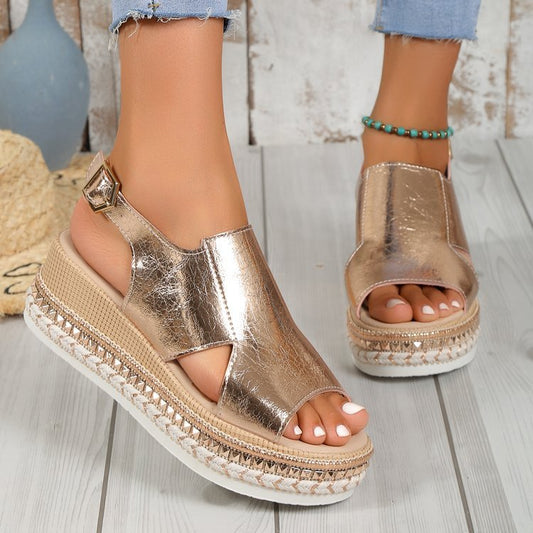 Sandales Compensées – Style Chic et Confort Femme