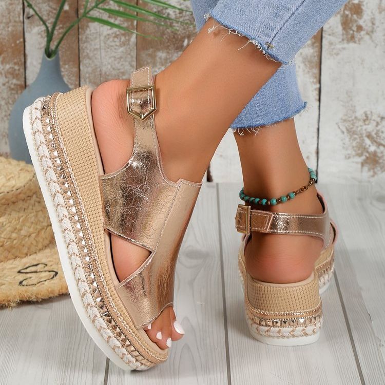 Sandales Compensées – Style Chic et Confort Femme